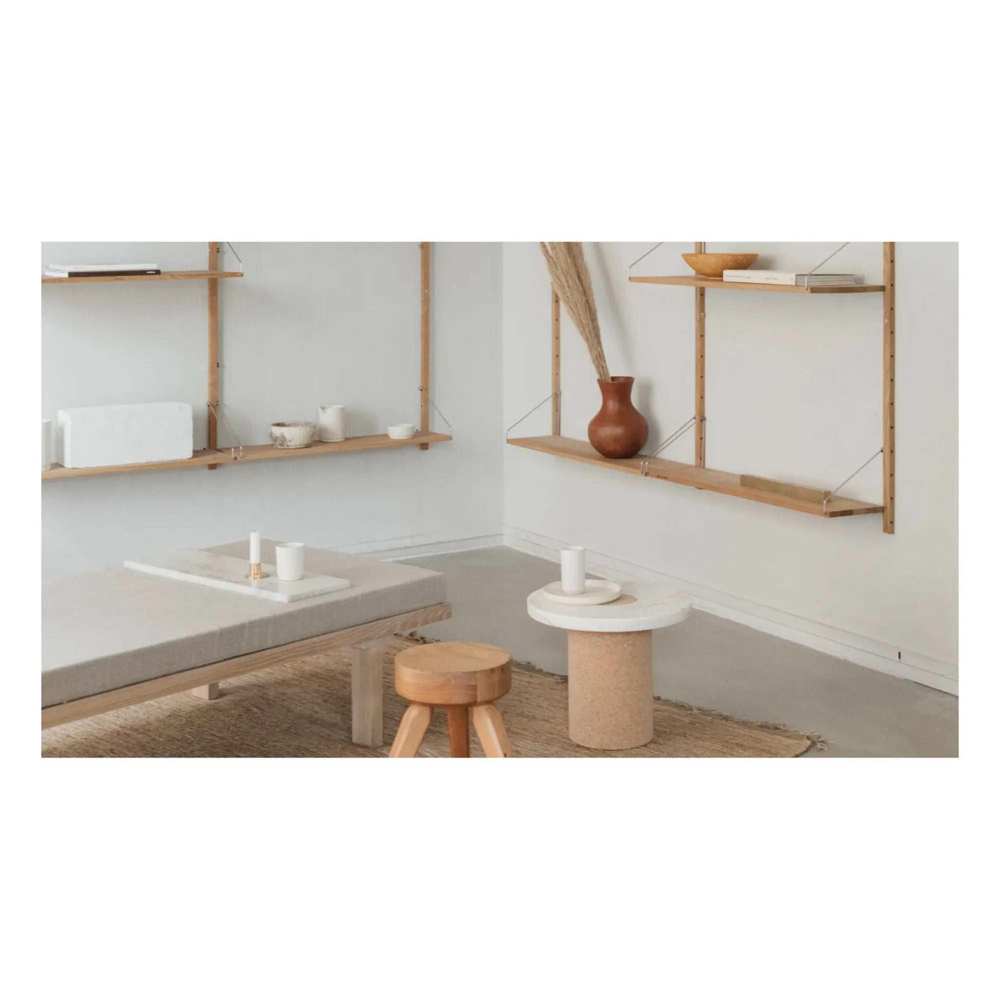 Frama - Sintra Side Table, Cork Base | Marble White