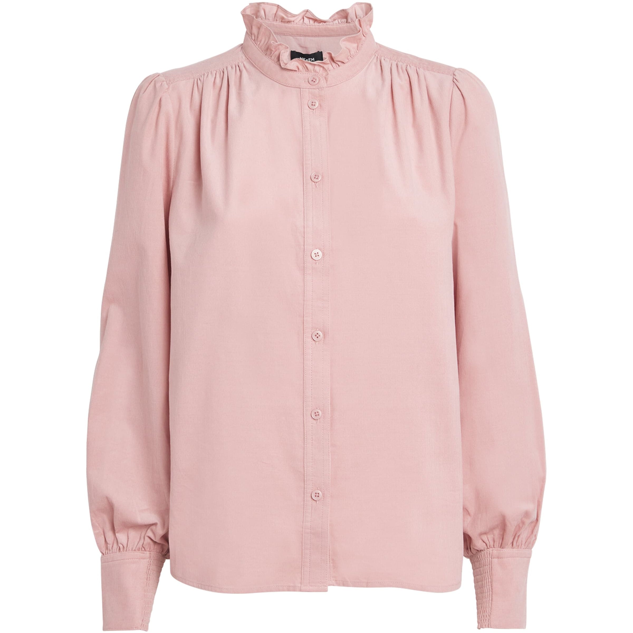 ME+EM Pink Cotton-Blend Corduroy Blouse