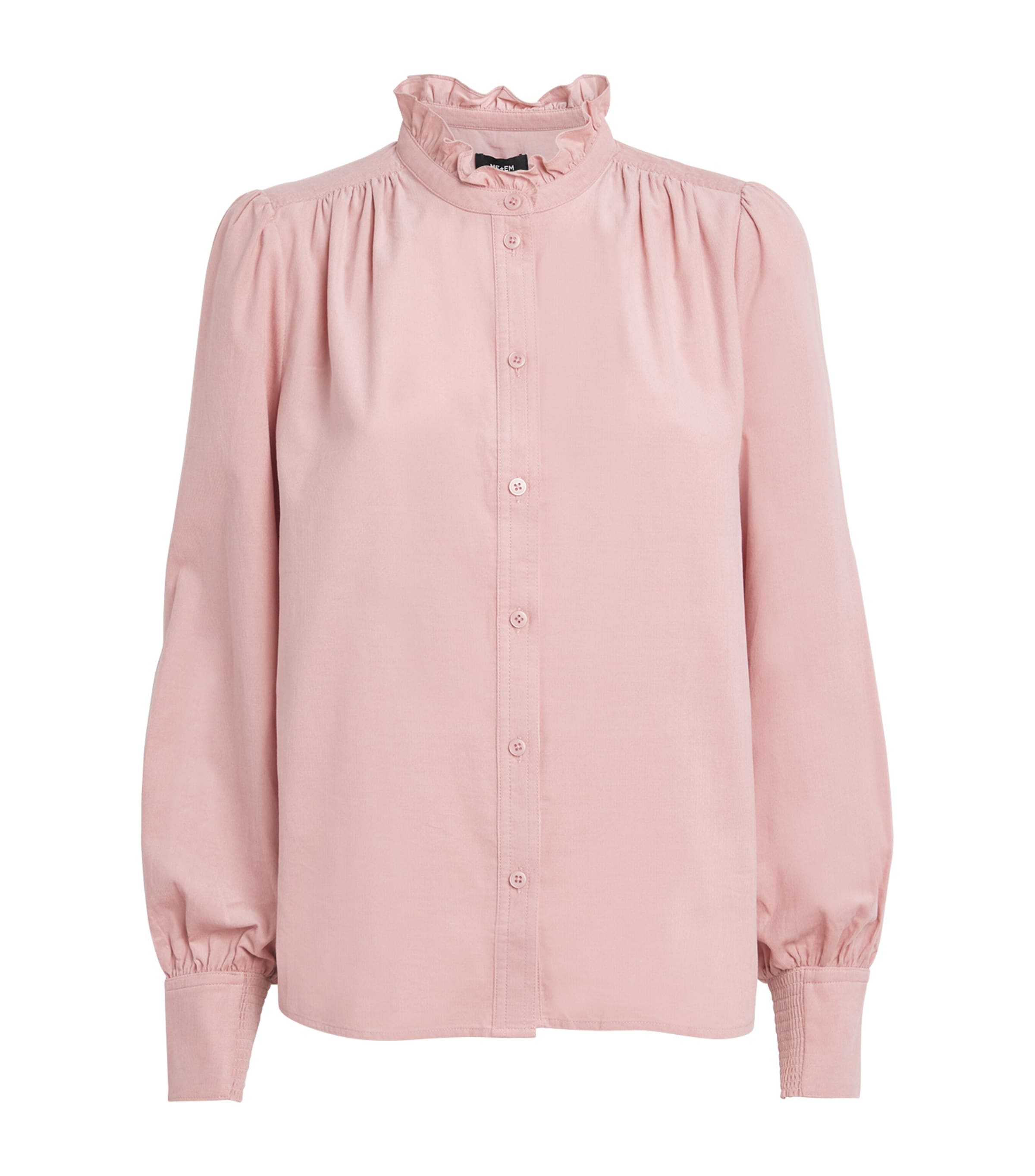 ME+EM Pink Cotton-Blend Corduroy Blouse