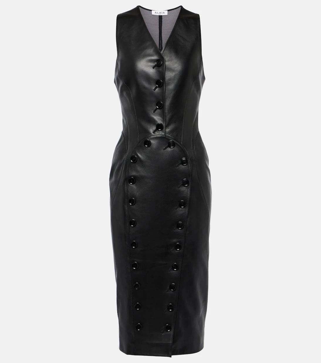 Alaïa - Leather midi dress