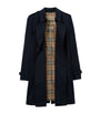 Burberry Blue Mid-Length Kensington Heritage Trench Coat