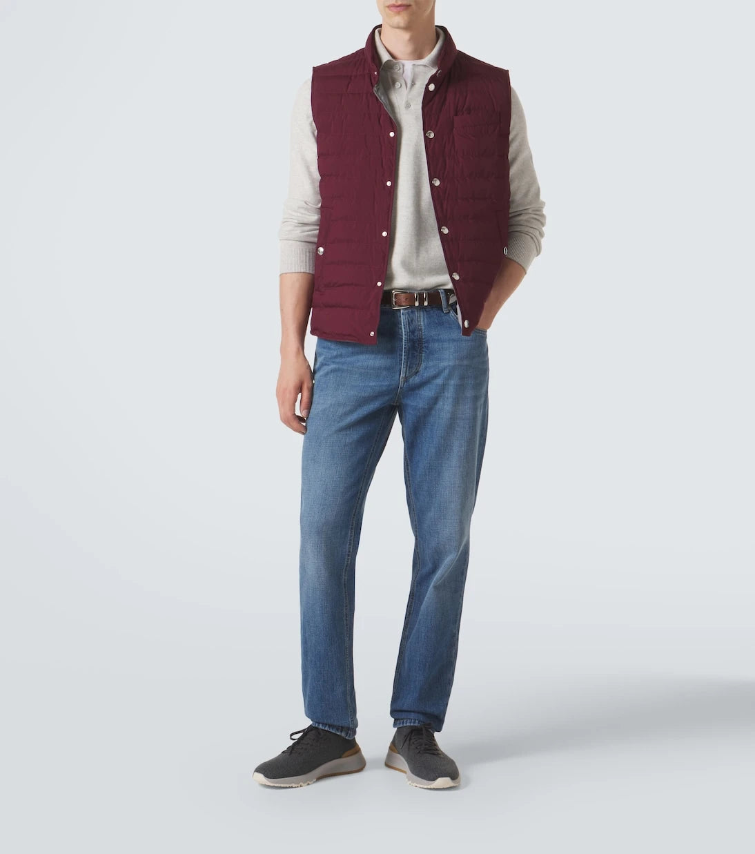 Brunello Cucinelli - Leather-trimmed sneakers