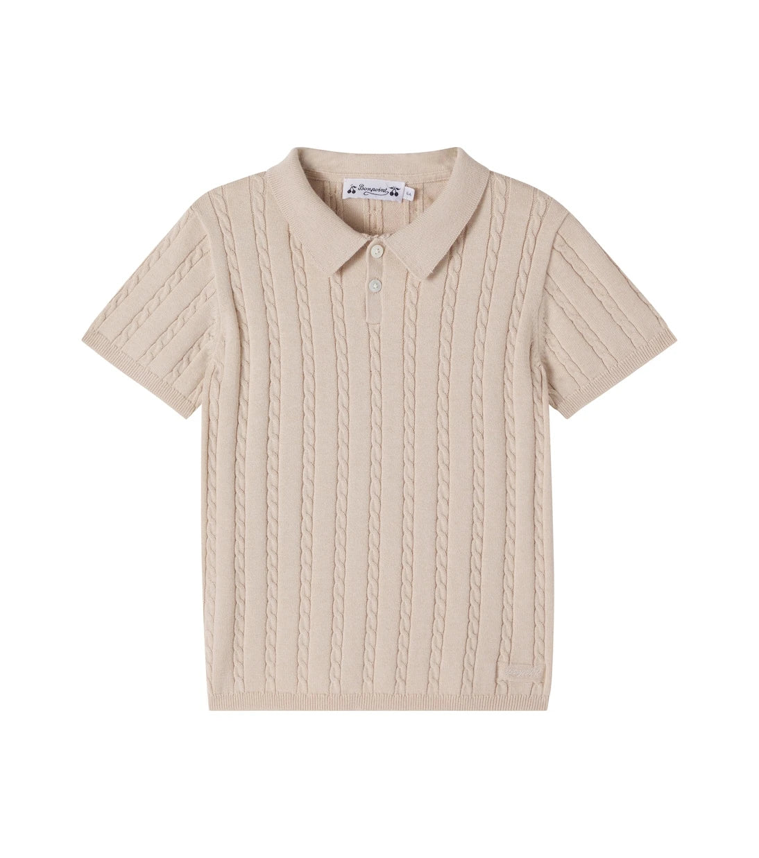 Bonpoint - Cable-knit cotton and cashmere polo shirt