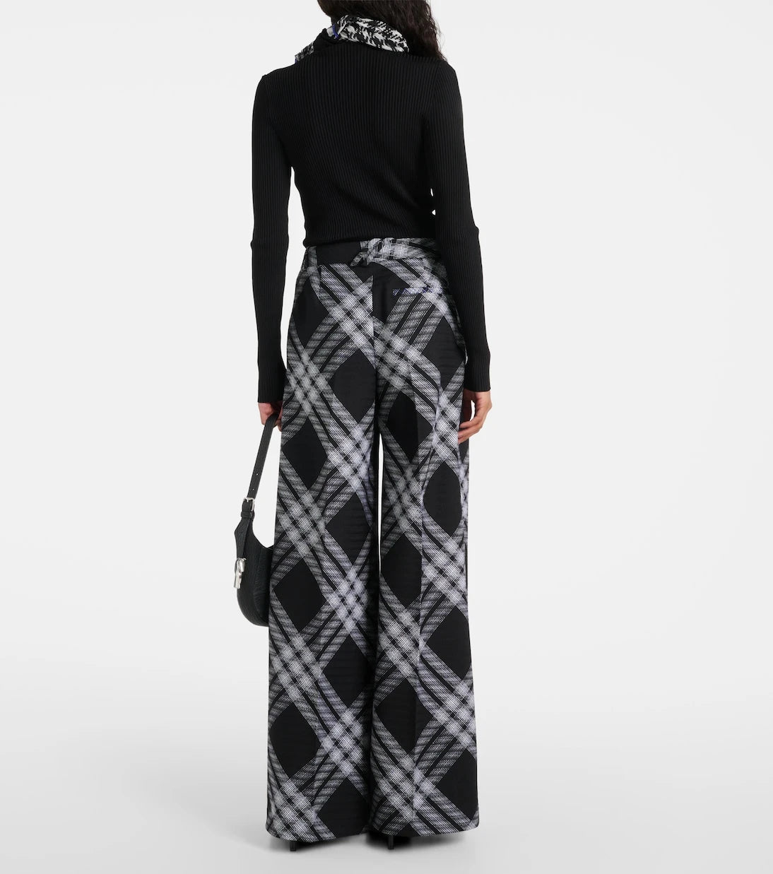 Burberry - Checked wool wide-leg pants