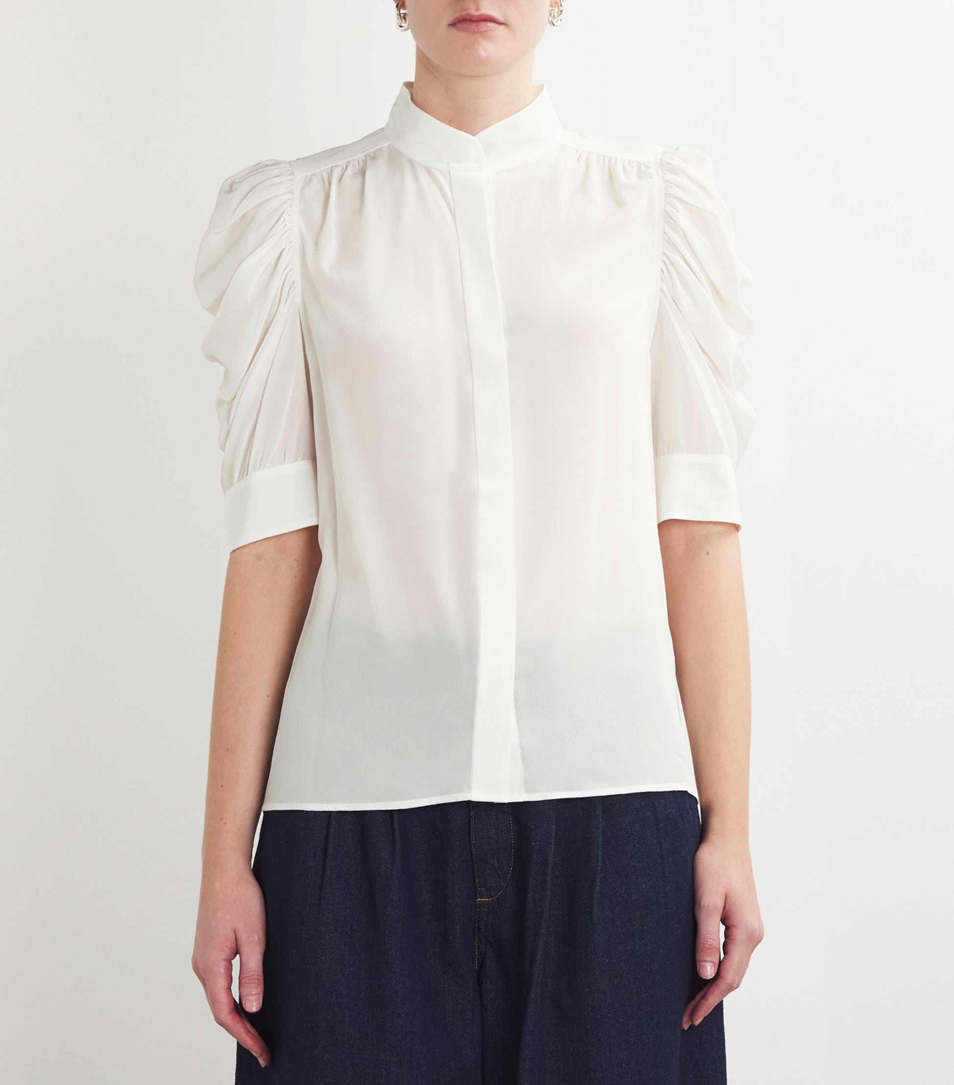 White Silk Gillian Blouse