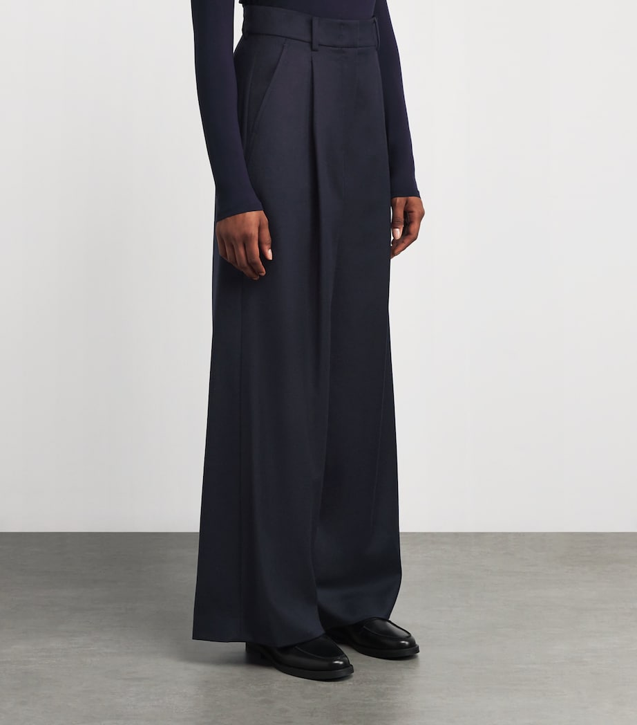 Weekend Max Mara Blue Stretch Wool Trousers