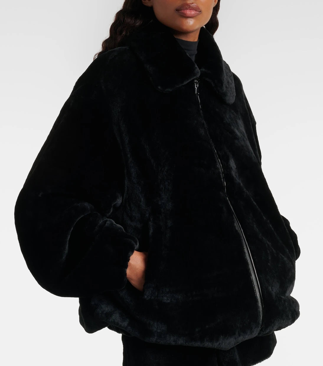 Nour Hammour - Plush shearling jacket