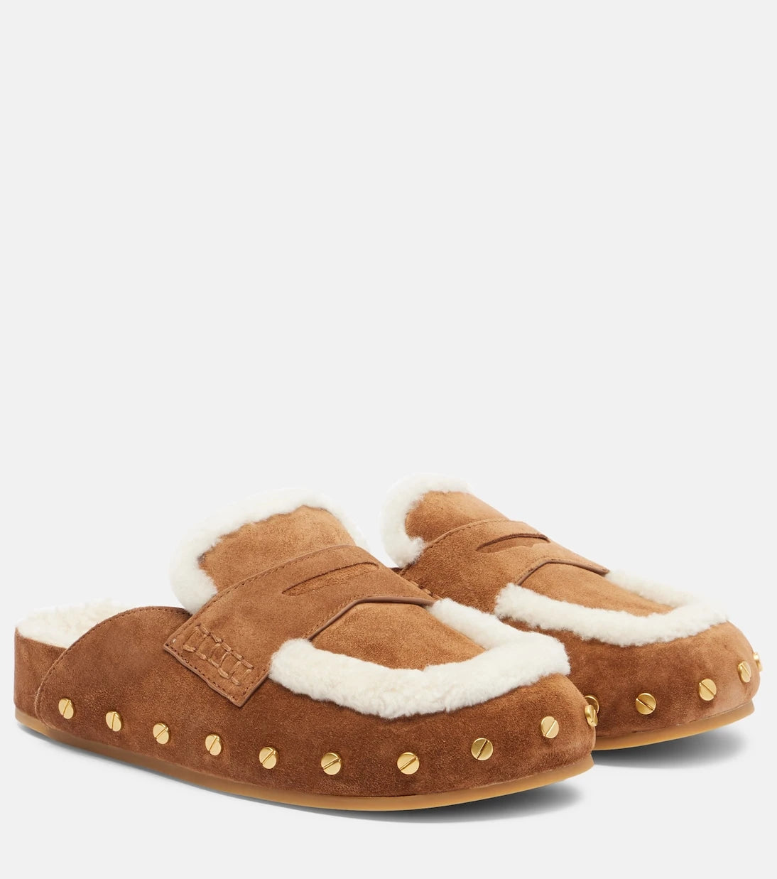Veronica Beard - Fenix shearling-lined suede mules