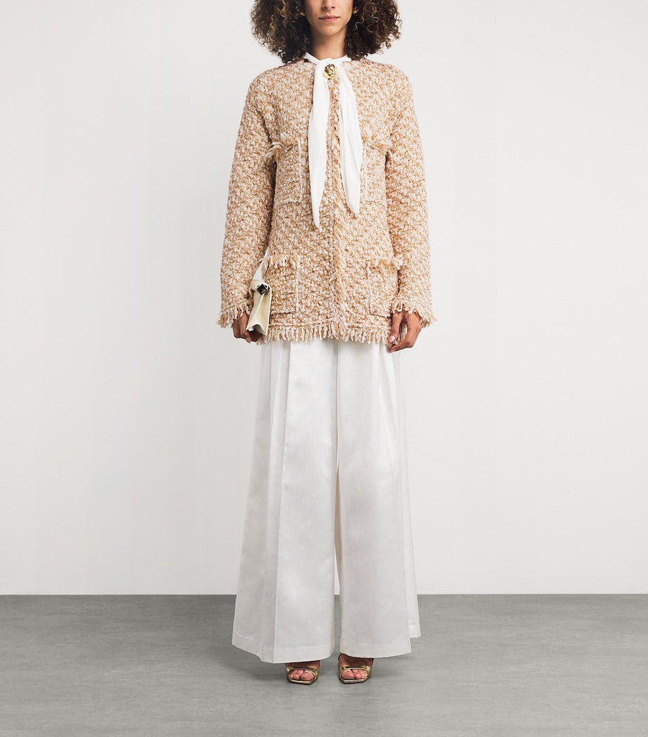 Fabiana Filippi Beige Sequin Tweed Jacket
