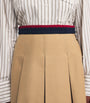 Stretch-Cotton Pleated Mini Skirt