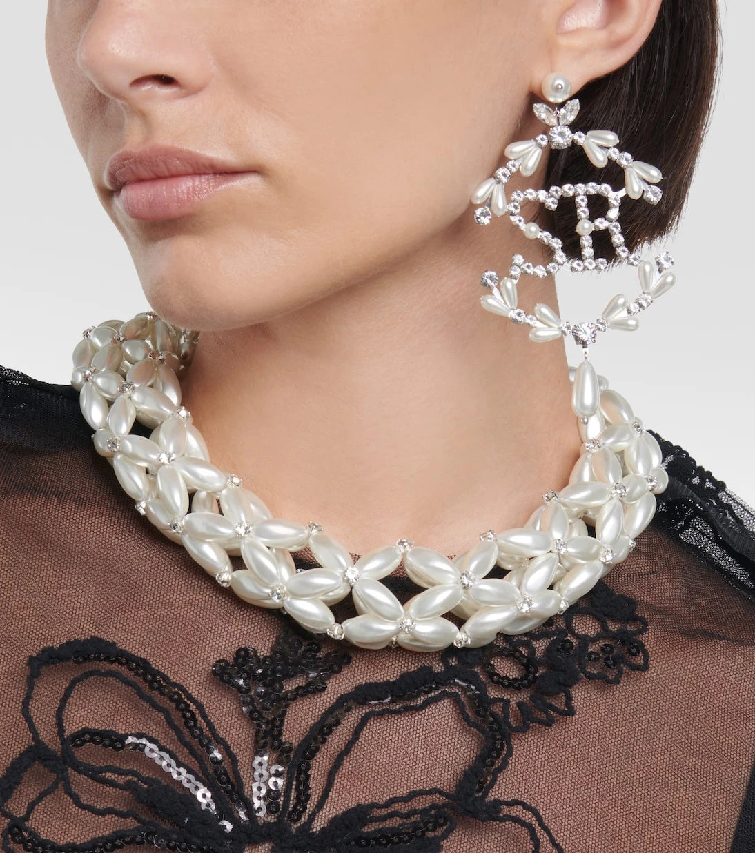 Simone Rocha - Crystal-embellished pearl earrings