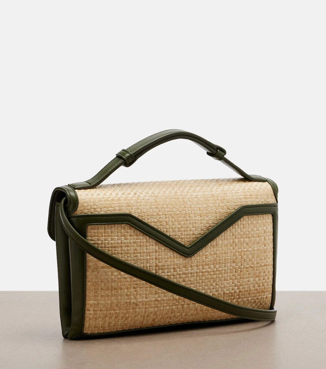 Bottega Veneta - Knot Lock Medium raffia top-handle bag