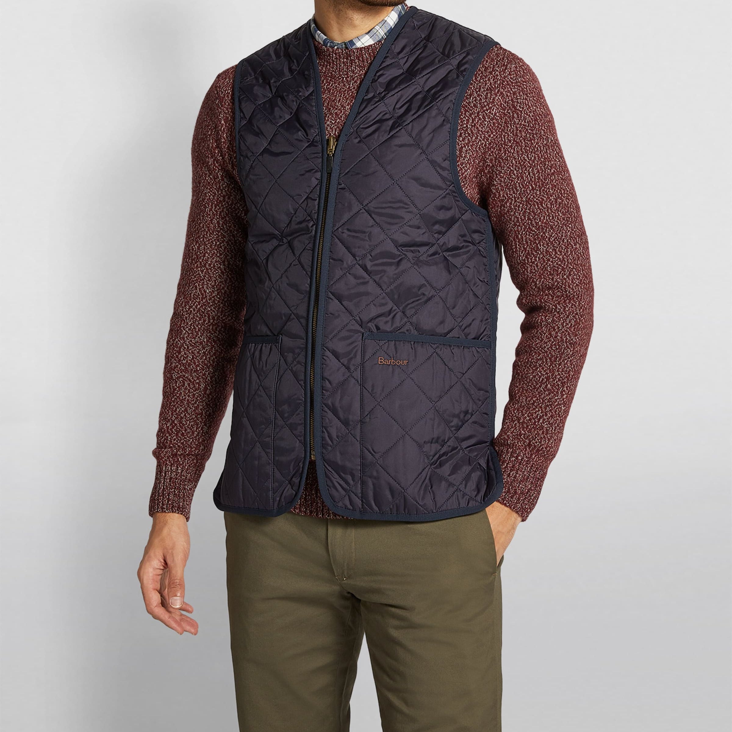 Barbour Navy Quilted Zip-In Liner Gilet