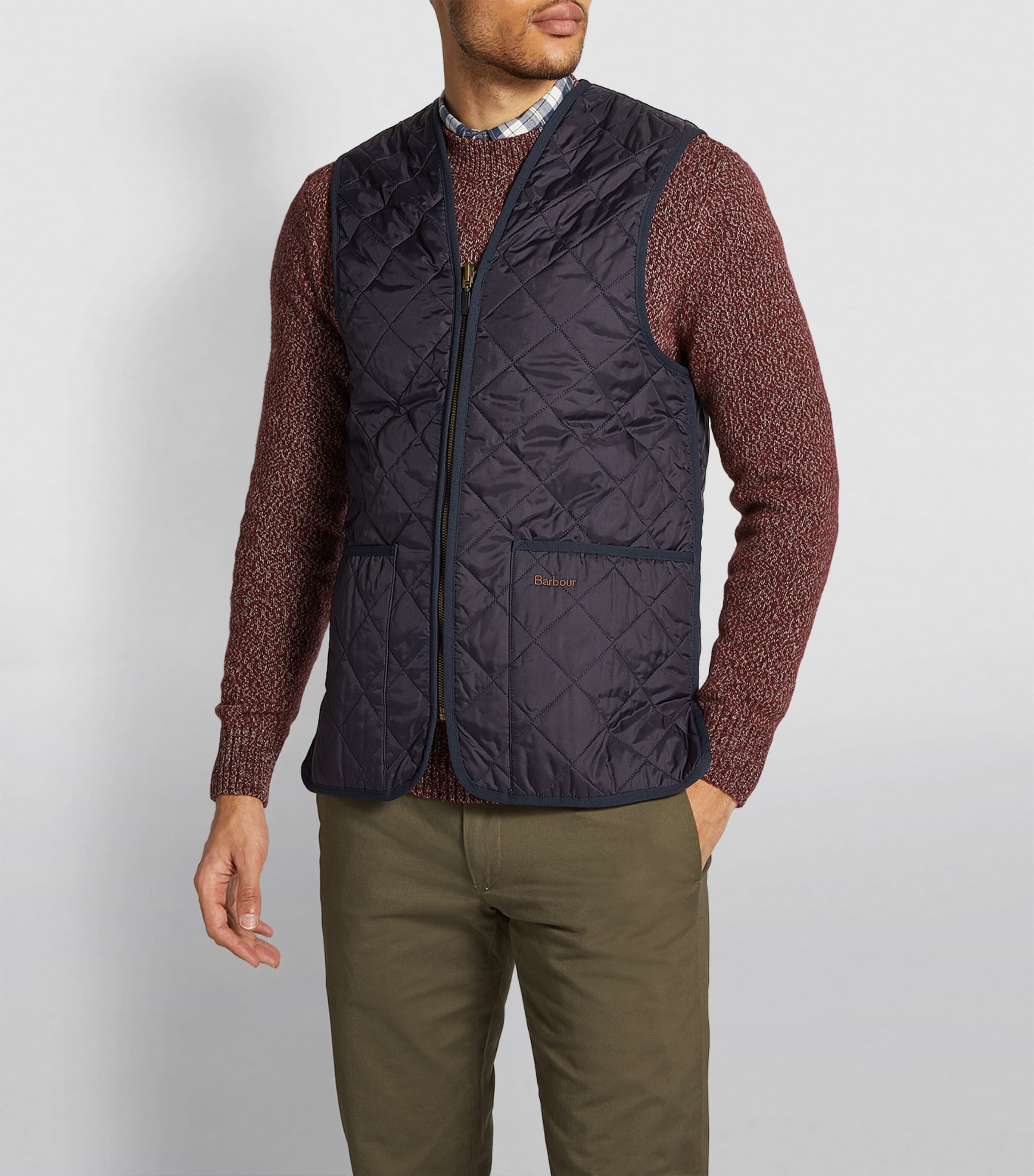Barbour Navy Quilted Zip-In Liner Gilet
