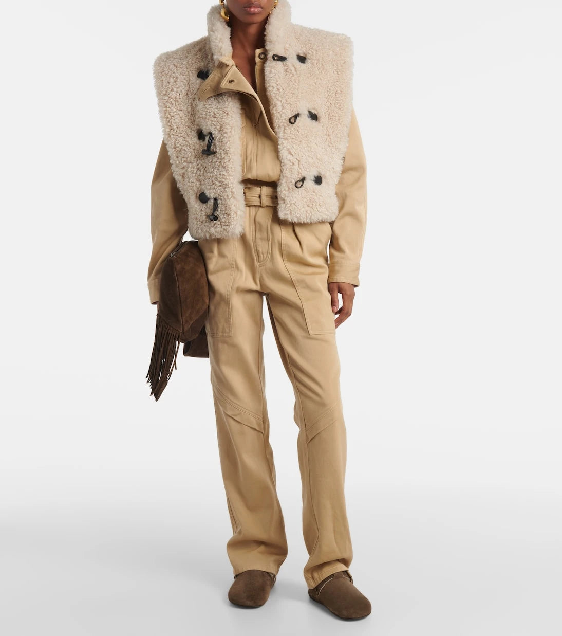 Isabel Marant - Mirvin shearling-lined suede clogs
