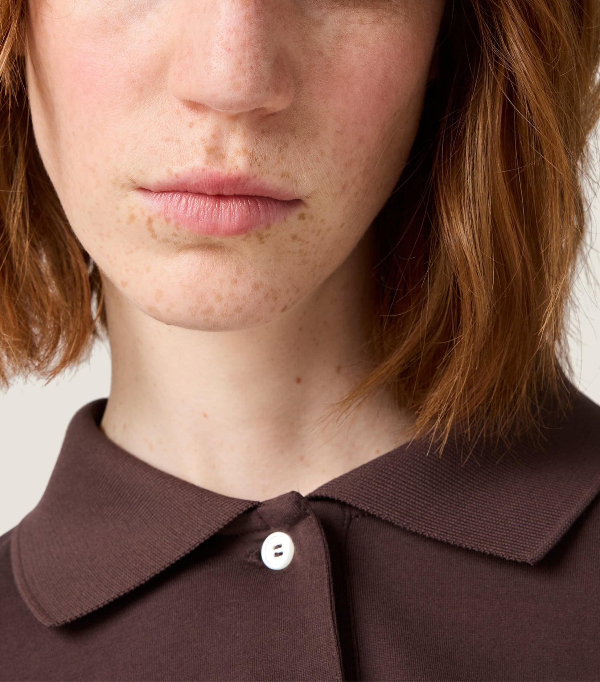 Miu Miu Brown Cotton Stripe-Sleeve Polo Shirt