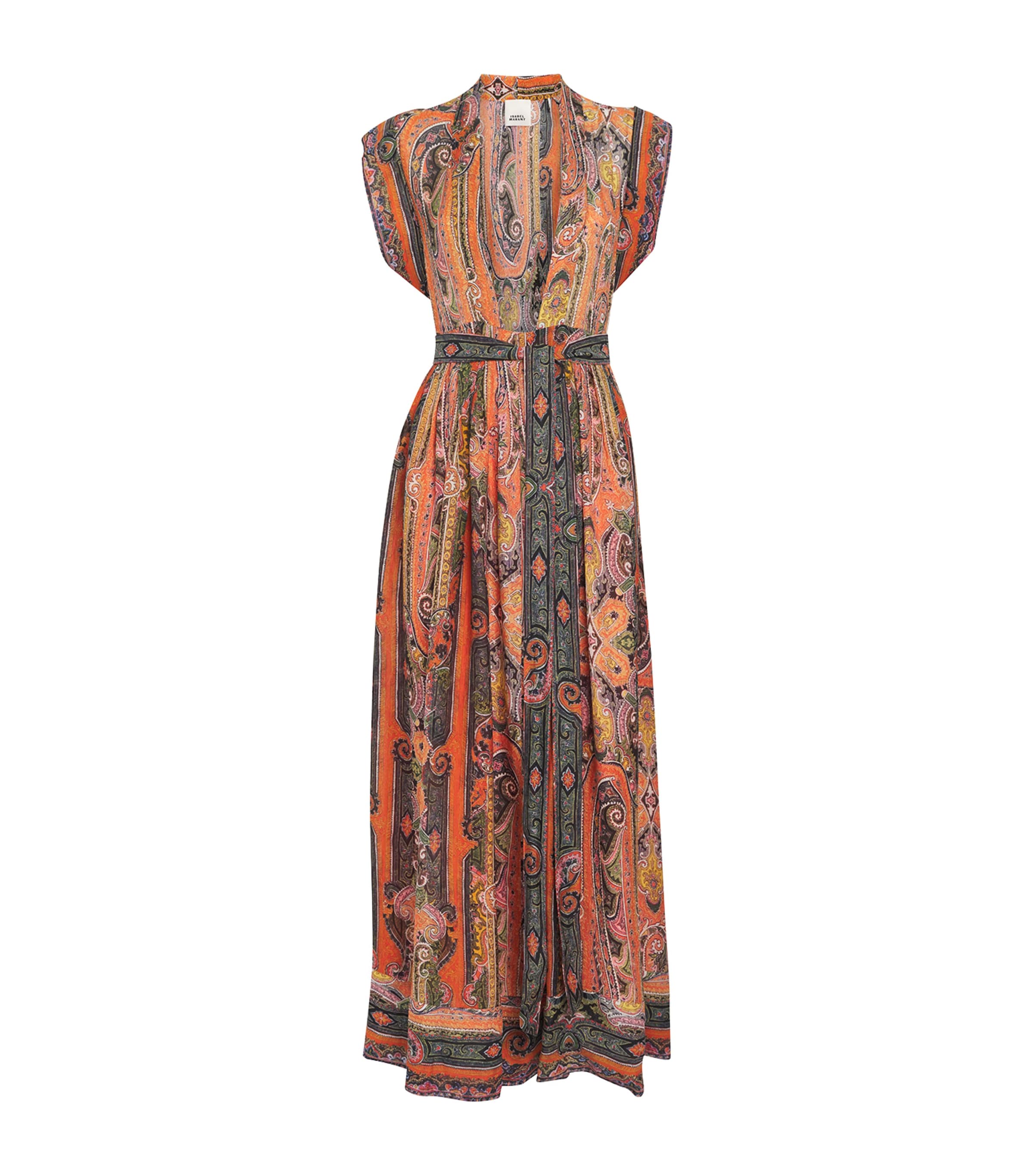 Orange Silk Melissa Maxi Dress