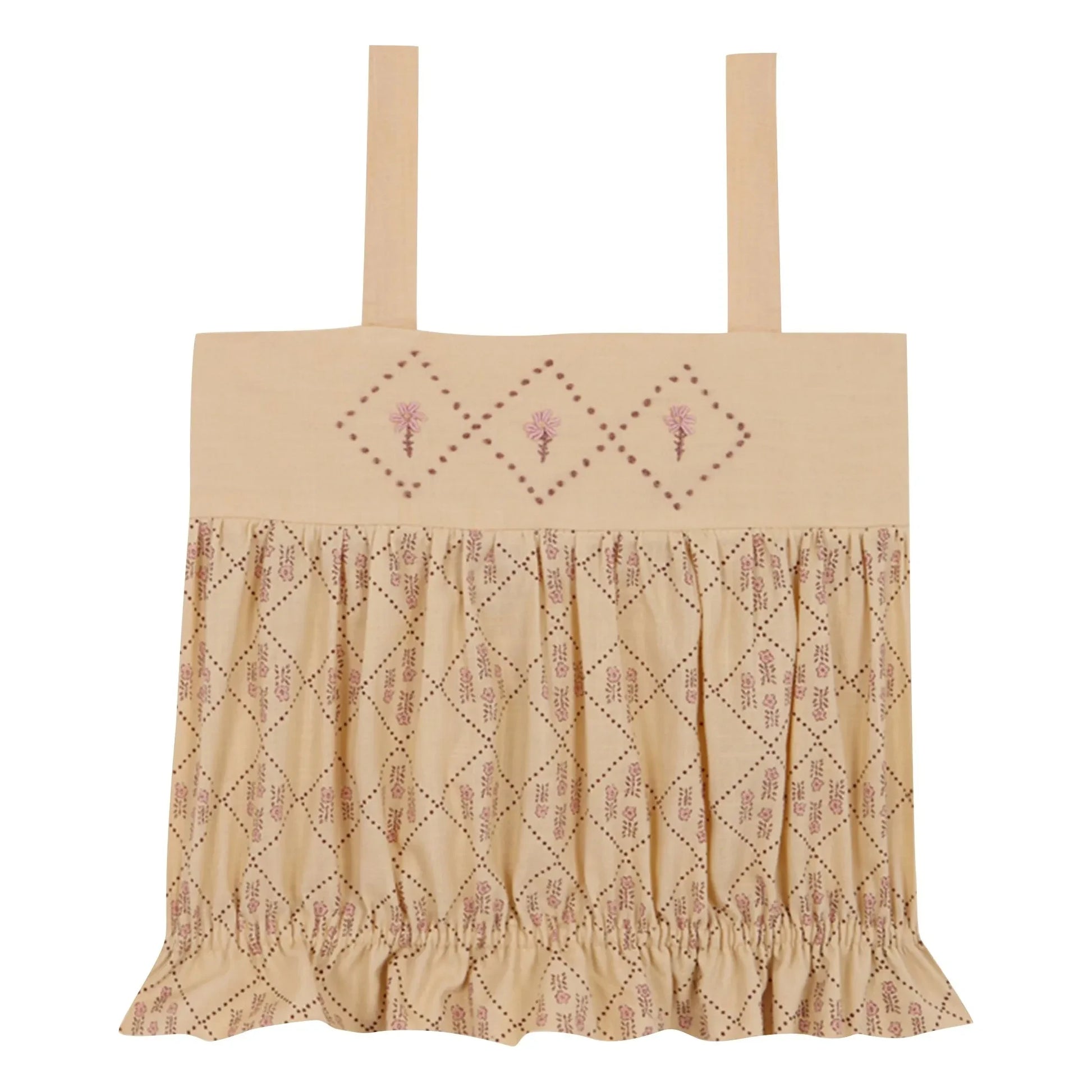birinit - Castelflorite embroidered top Organic cotton | Honey