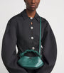 GANNI Green Mini Croc-Embossed Bou Top-Handle Bag