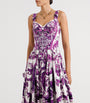 Dolce & Gabbana Multi Cotton Majolica Print Pleated Maxi Dress