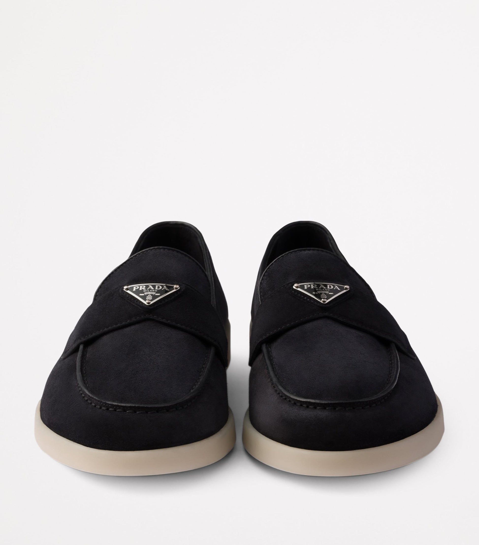 Prada Suede Logo Loafers