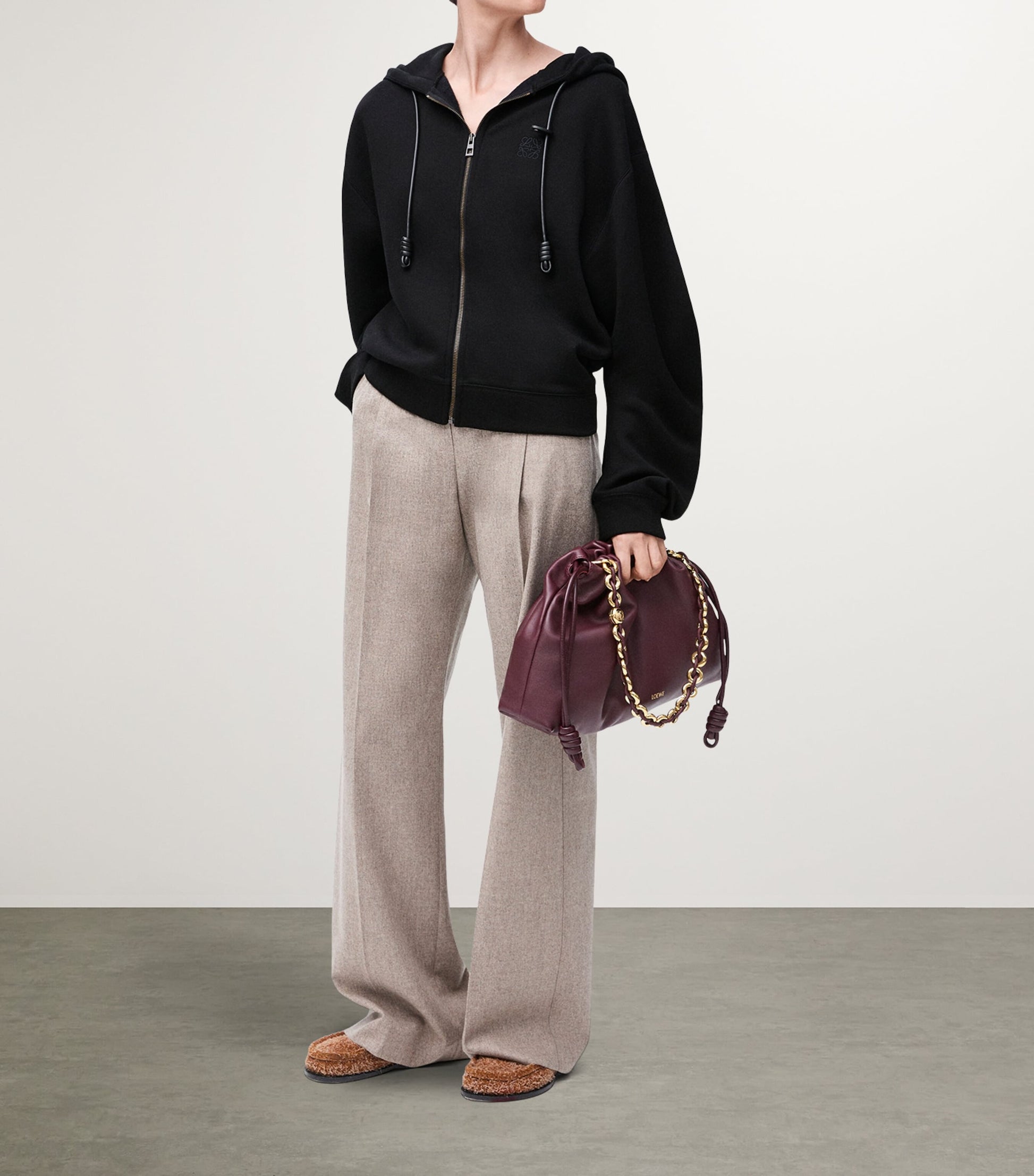 Black Cotton-Blend Flamenco Hoodie