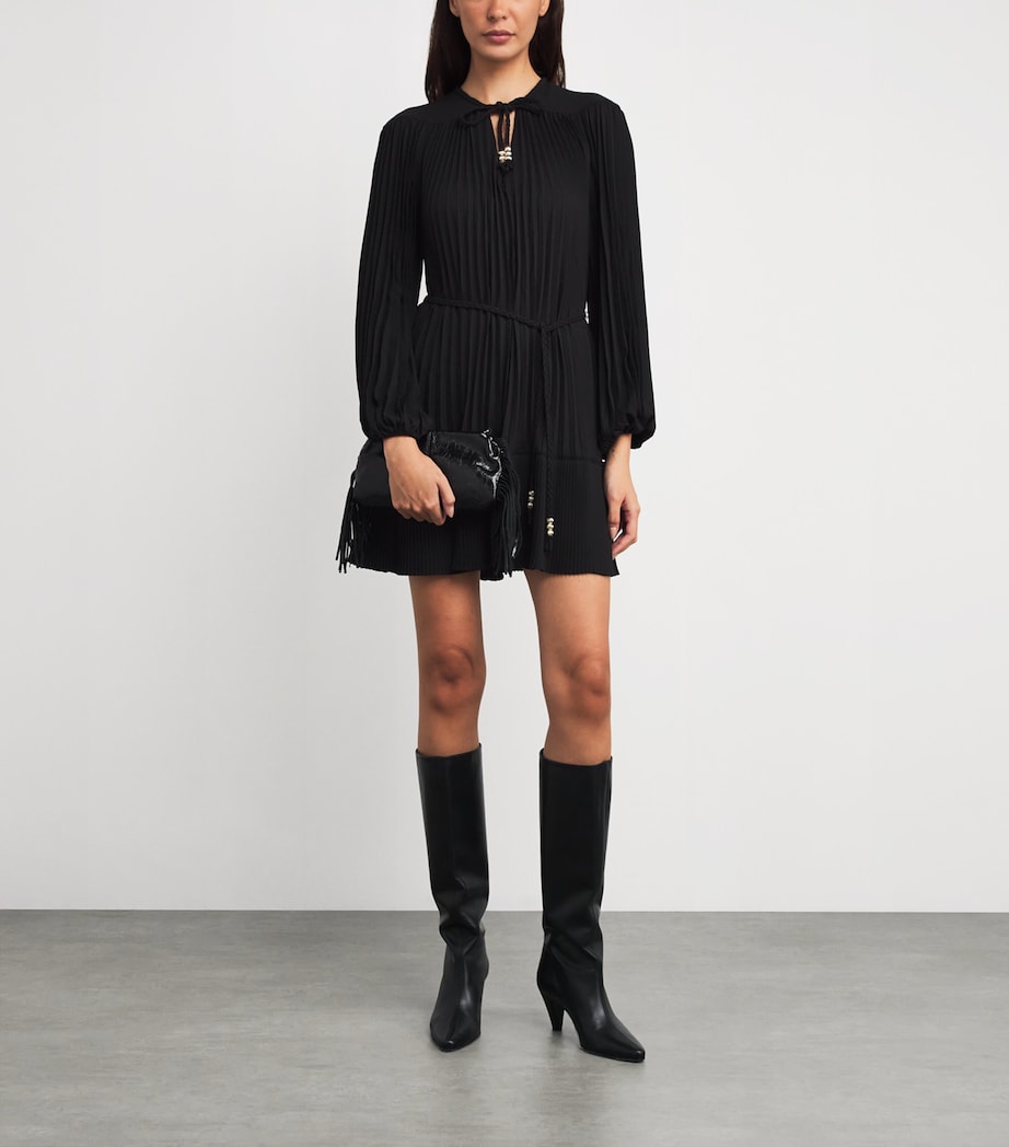 Maje Black Bead-Detail Mini Dress