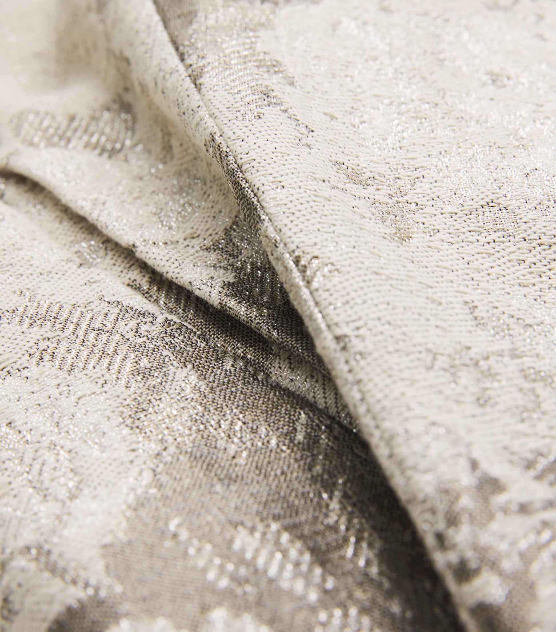 Max Mara White Metallic Jacquard Midi Dress