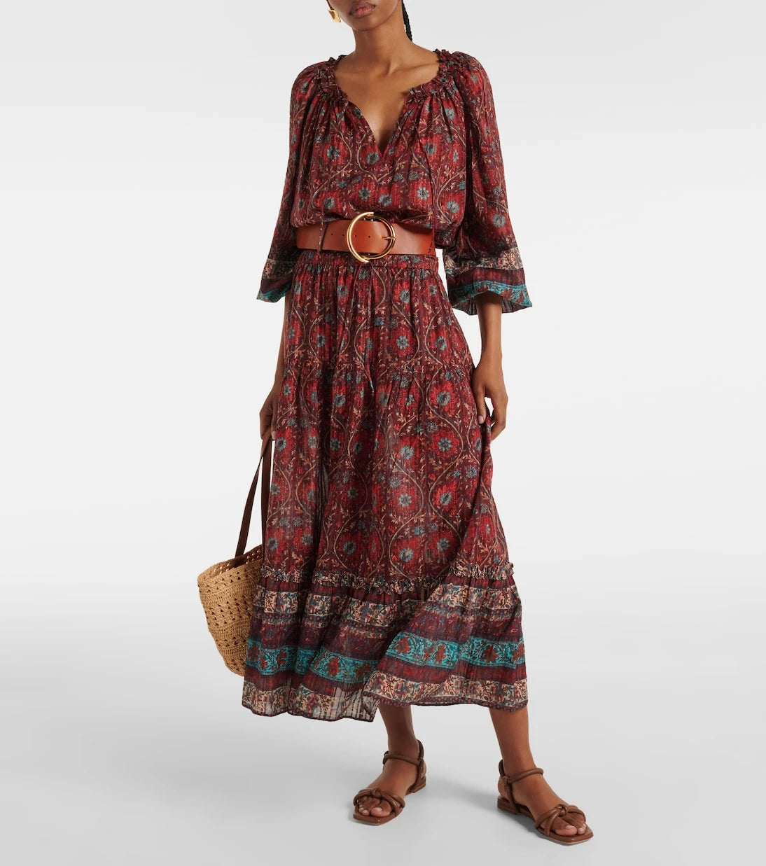 Ulla Johnson - Paige printed cotton-blend midi skirt