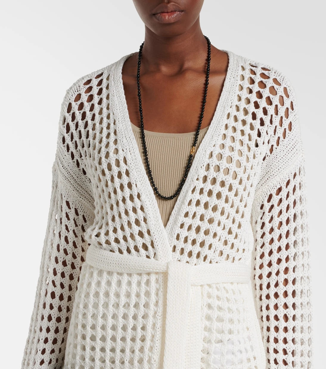 Max Mara - سترة كارديغان جيلو ملفوفة من القطن بنمط محبوك مفتوح
