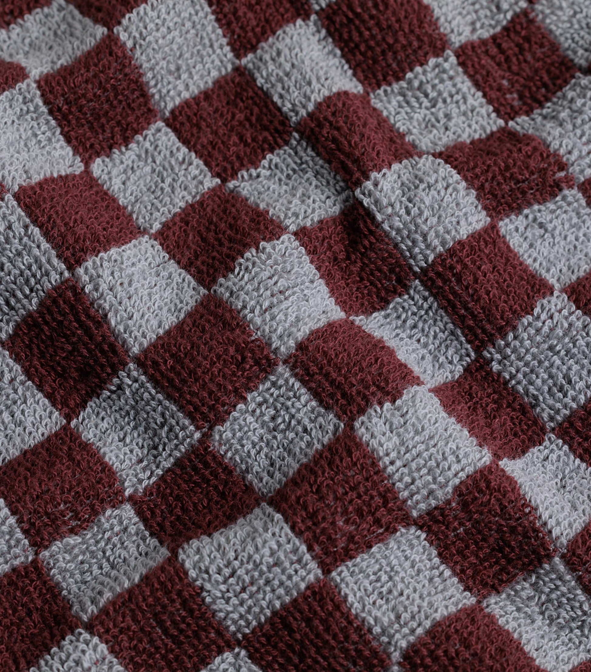 BAINA Set of 4 Organic Cotton Check Quill Facecloths (30cm x 30cm)