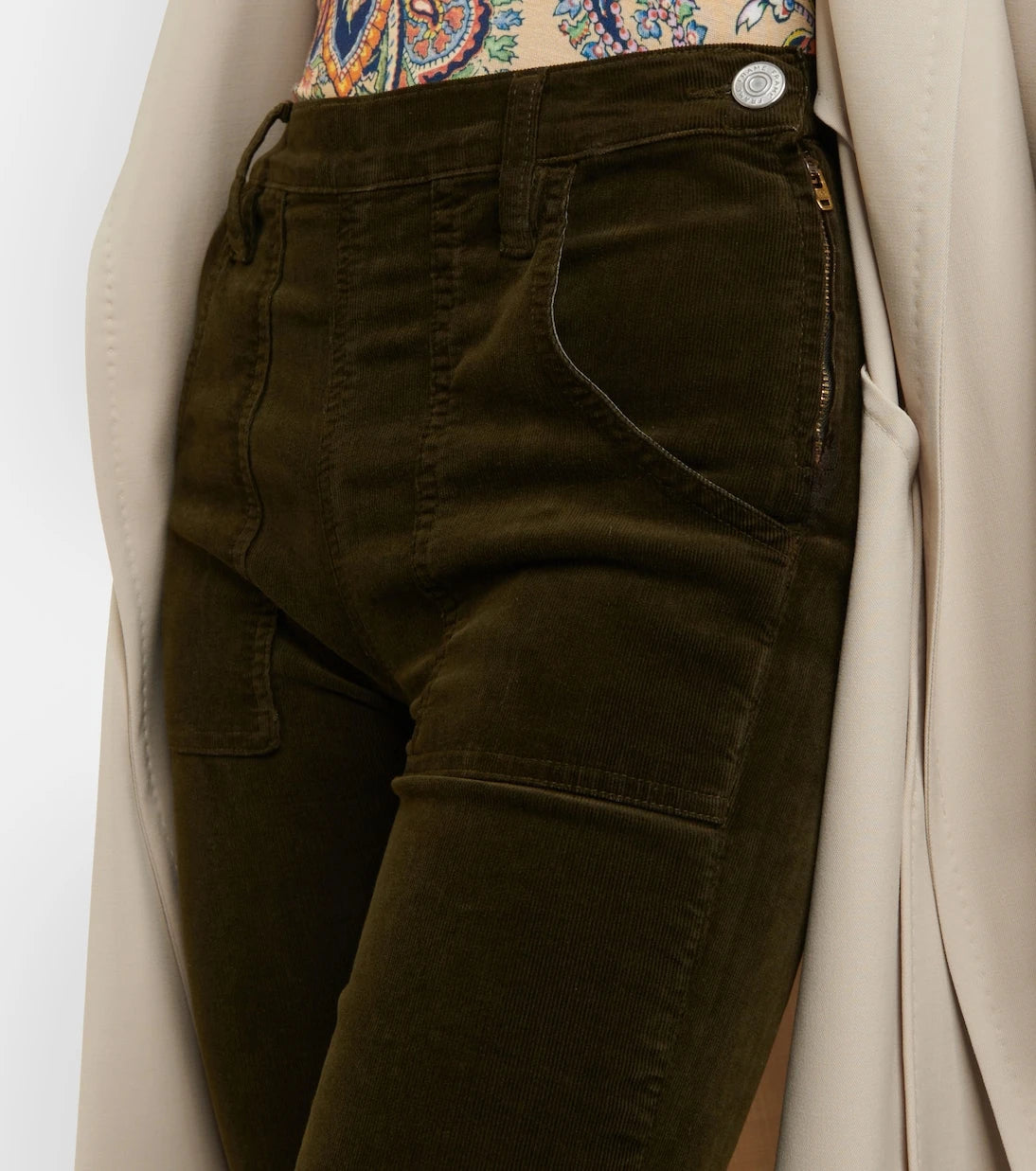 Frame - Le Slim Palazzo high-rise corduroy flared pants