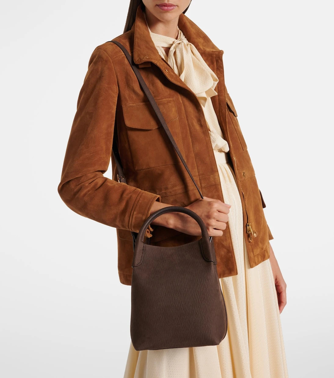 Loro Piana - Bale Small leather bucket bag