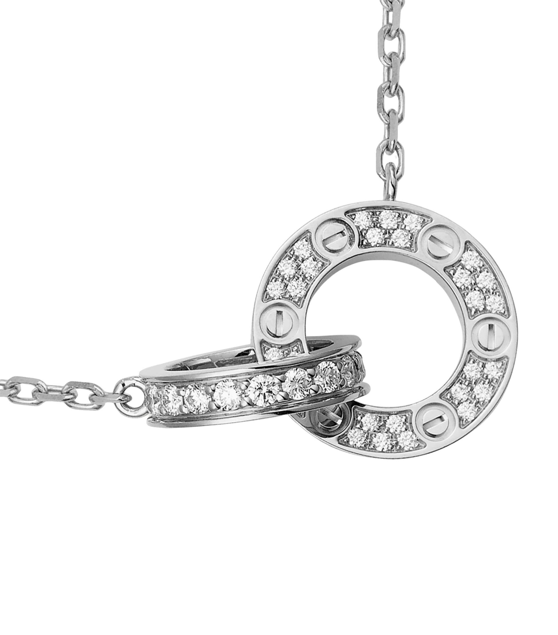 White Gold Interlocking LOVE Necklace