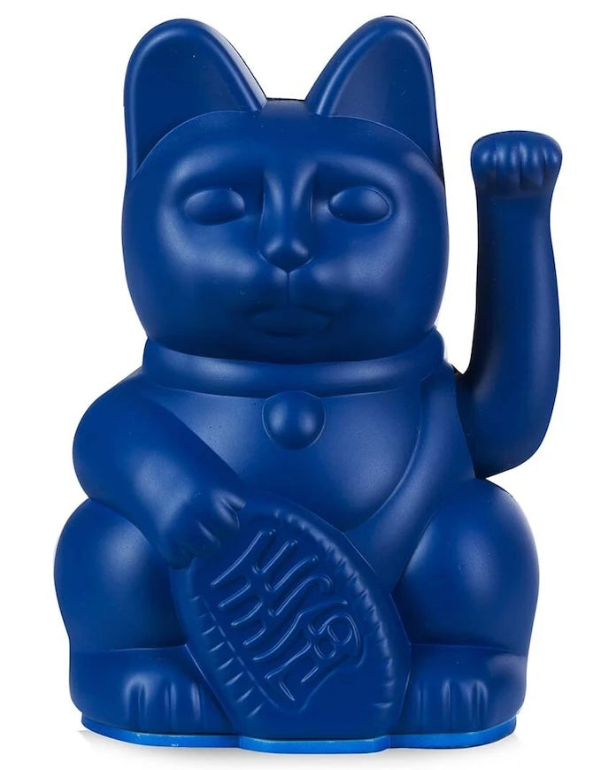 Donkey Lucky Cat Mini Dekorasyon - Koyu Mavi