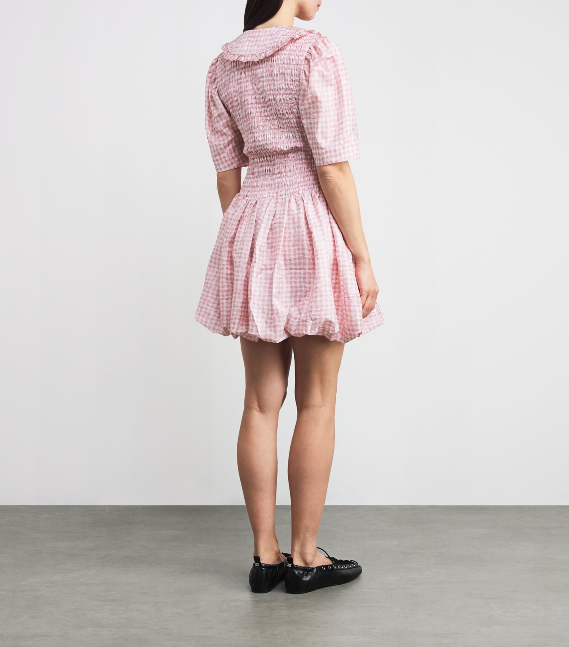 GANNI Pink Check Mini Dress