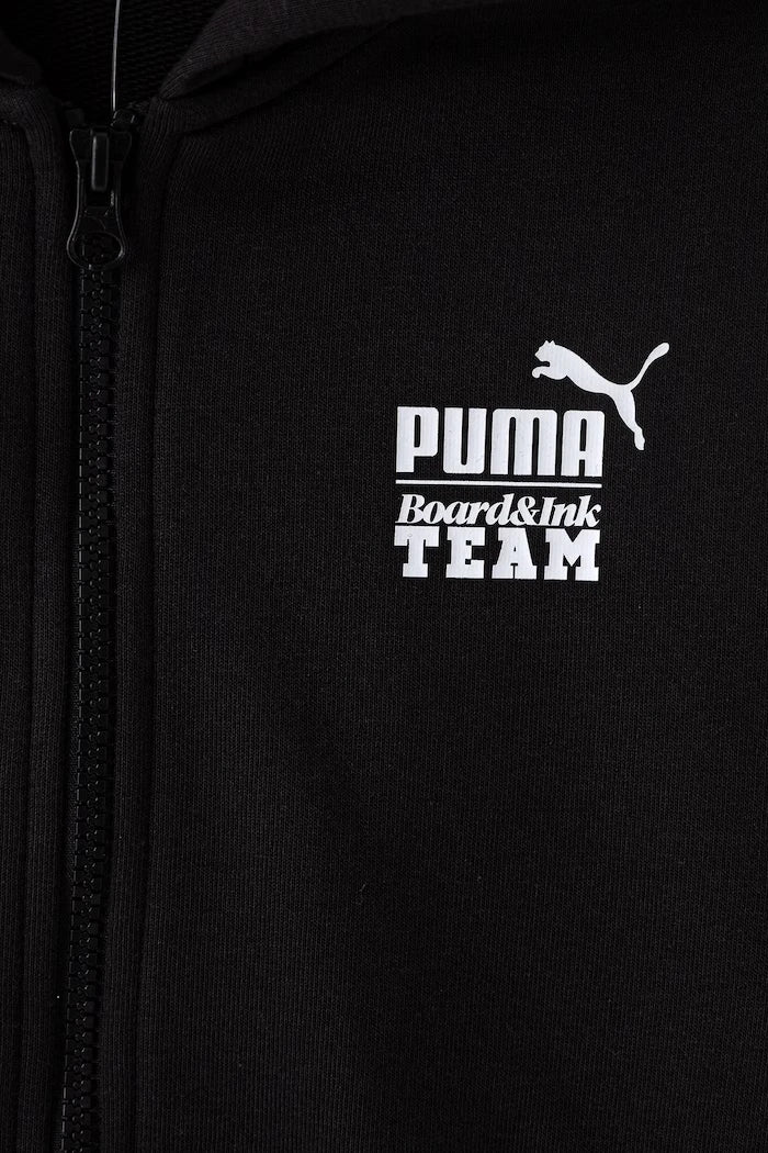 Puma çocuk pamuklu kapüşonlu sweatshirt Mid90s Relaxed Full-Zip Hoodie TR B
