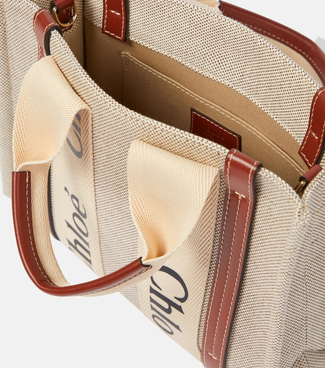 Chloé - Woody Small canvas tote