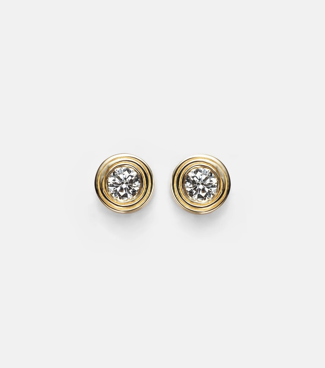 Sydney Evan - Fluted 14kt gold earrings with diamonds