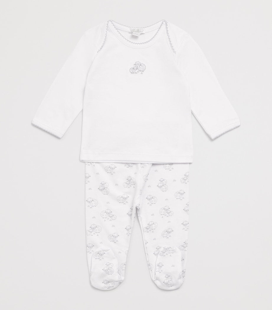 Pima Cotton Sweet Sheep Top and Footed Leggings Set (Newborn-9 Months)