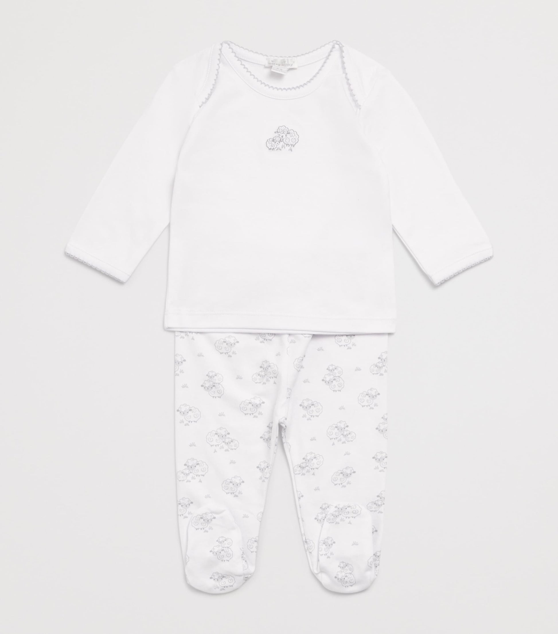 Pima Cotton Sweet Sheep Top and Footed Leggings Set (Newborn-9 Months)
