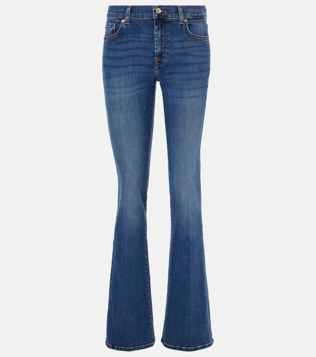 7 For All Mankind - جينز بقصّة بوت كات بخصر منخفض
