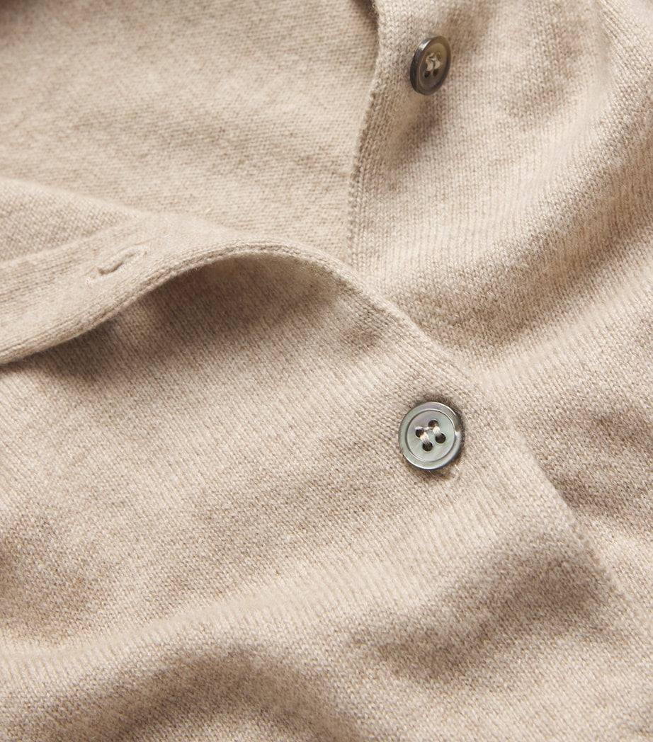 Harrods Beige Cashmere Crew-Neck Cardigan