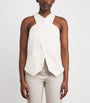 White Asymmetric Tie Waistcoat