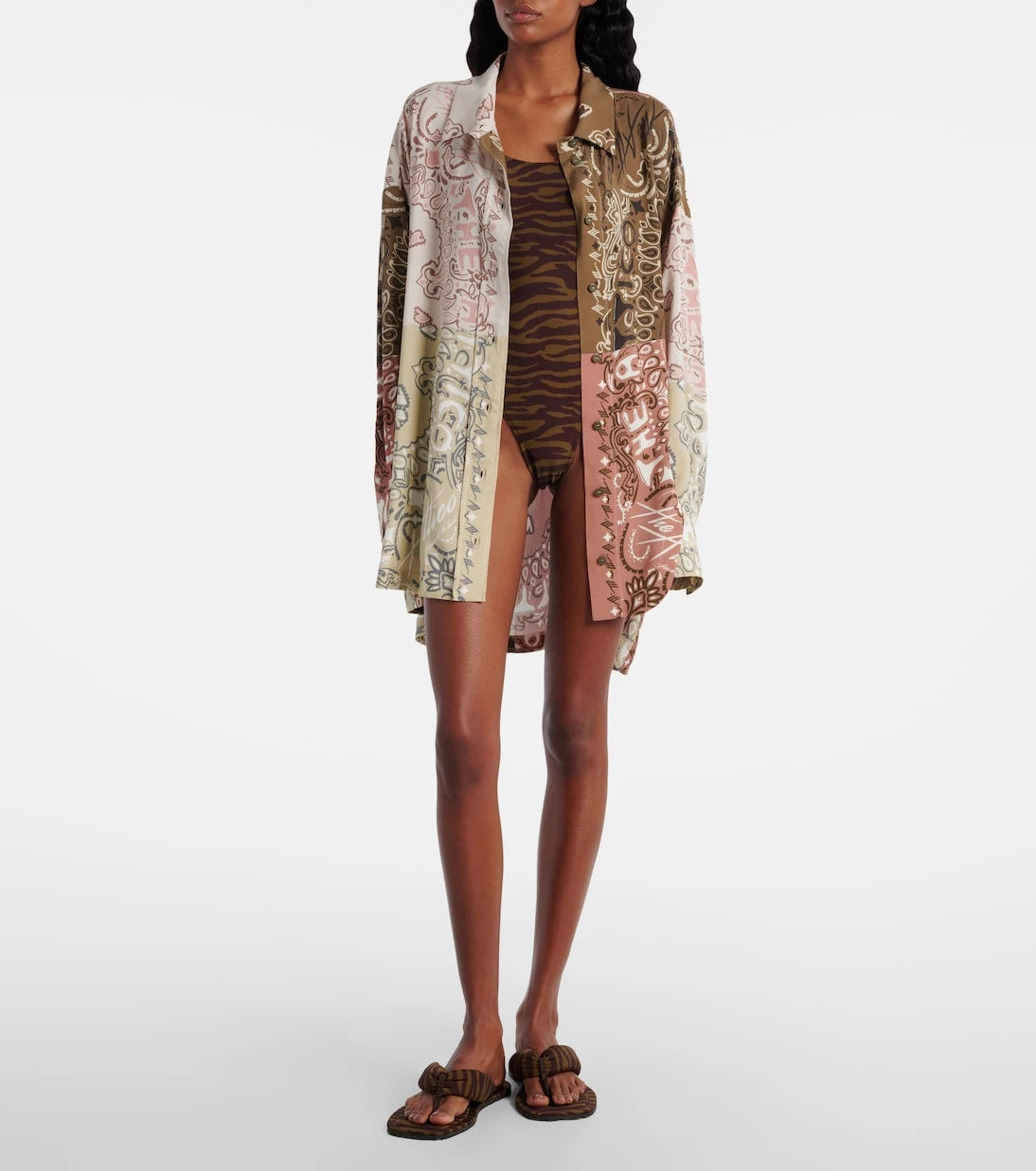 The Attico - Bandana oversized muslin shirt