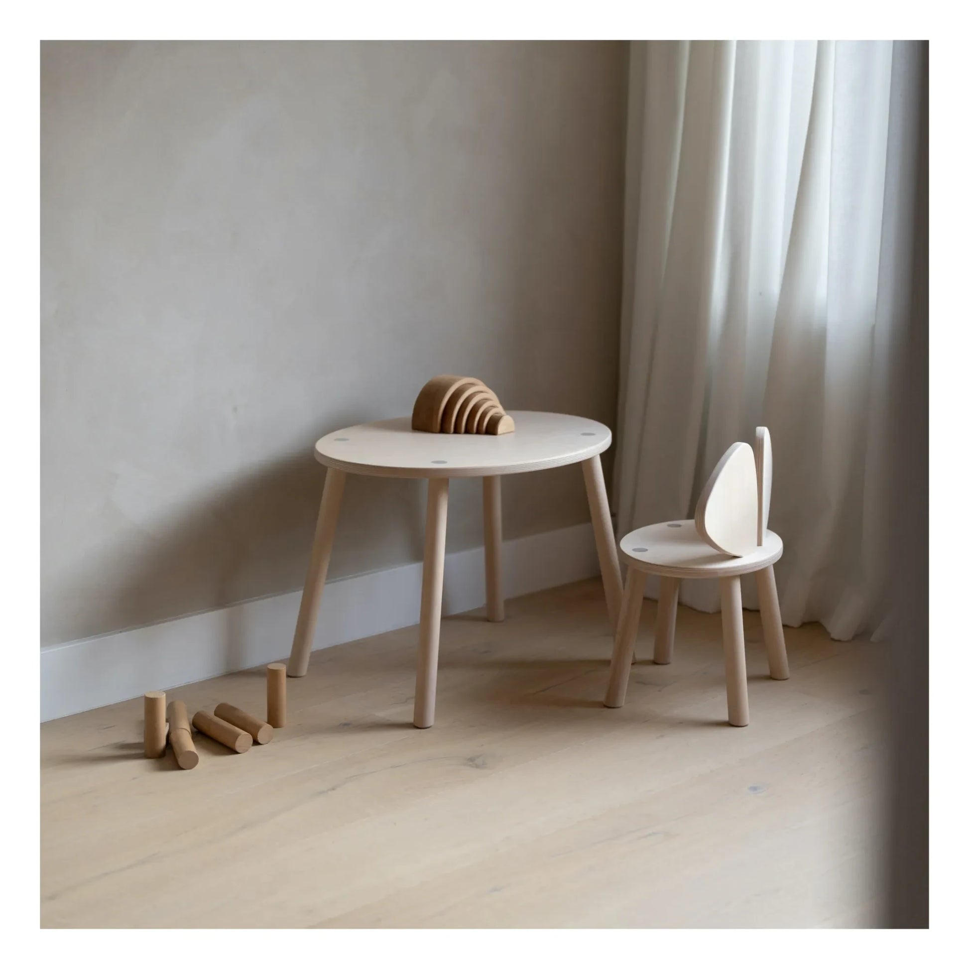 Nofred - Birch Mouse Table and Chair | Bouleau