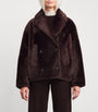Yves Salomon Red Lacon Lambskin Jacket