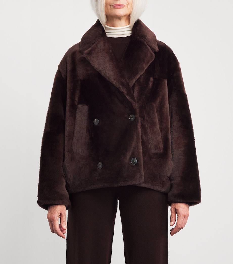 Yves Salomon Red Lacon Lambskin Jacket