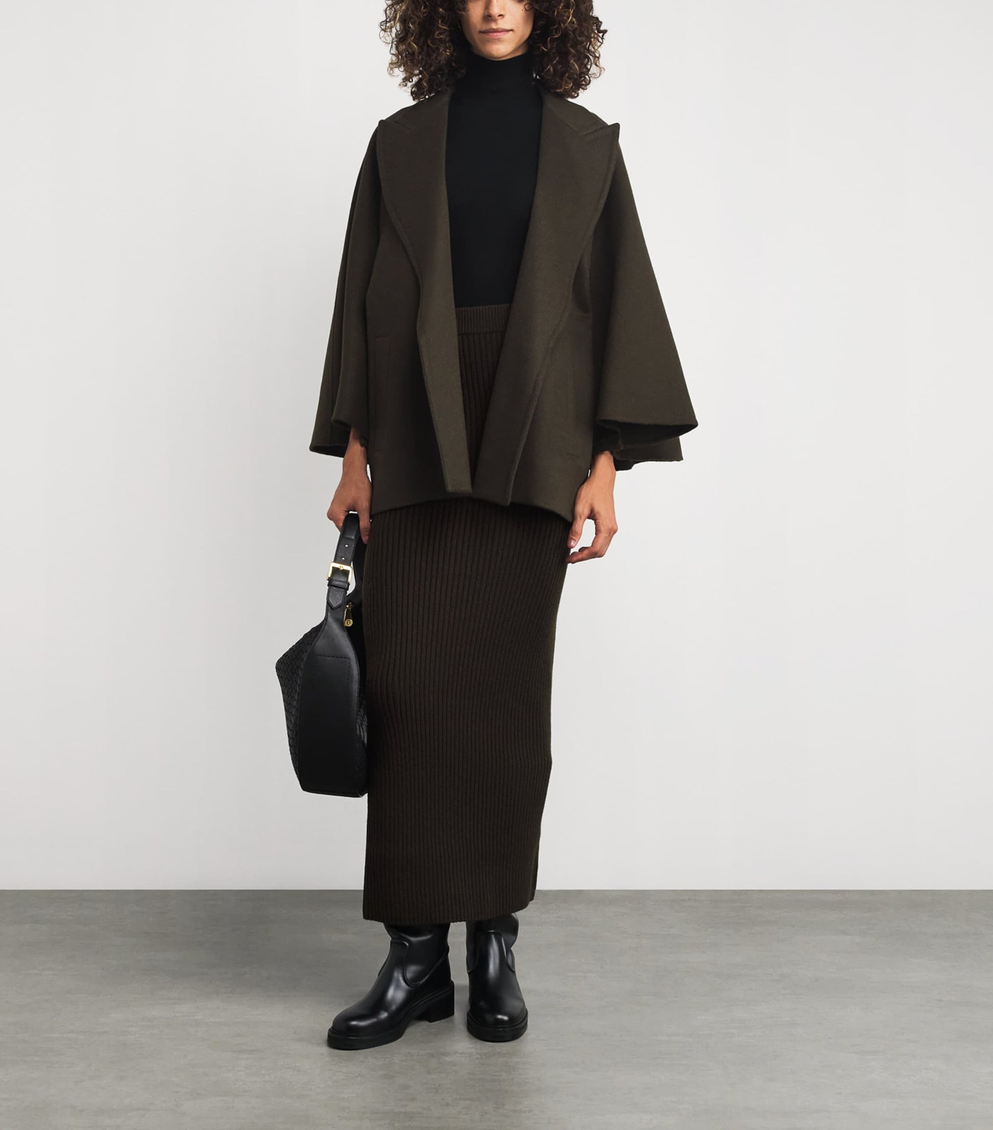 Green Camel-Wool Belted Coat