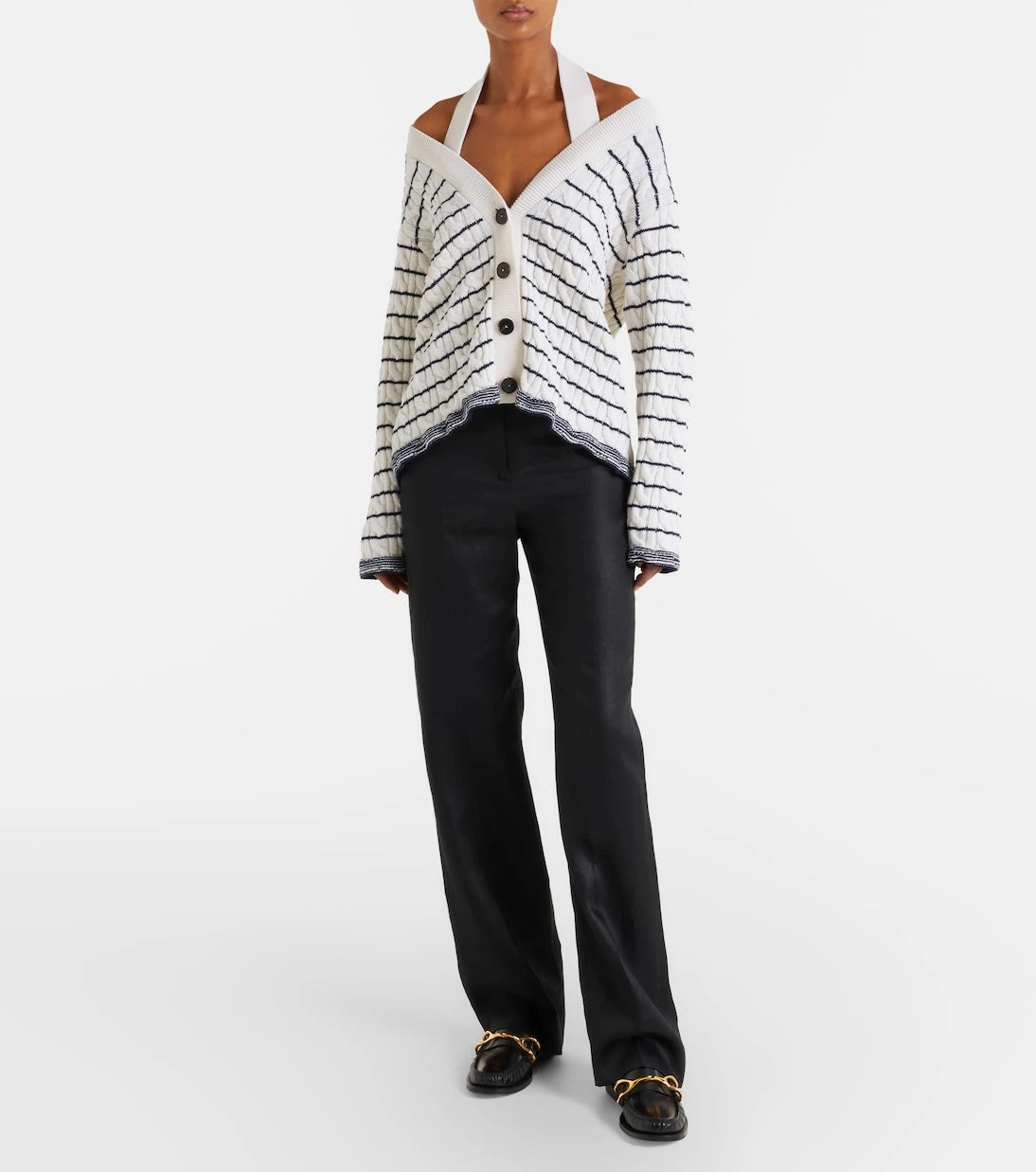 McQueen - Cable-knit striped cardigan